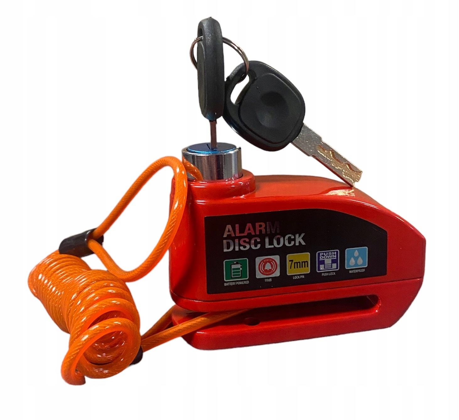 BLOKADA TARCZY Z ALARMEM DISC LOCK PRZYPOMINACZ MOTOCYKL SKUTER