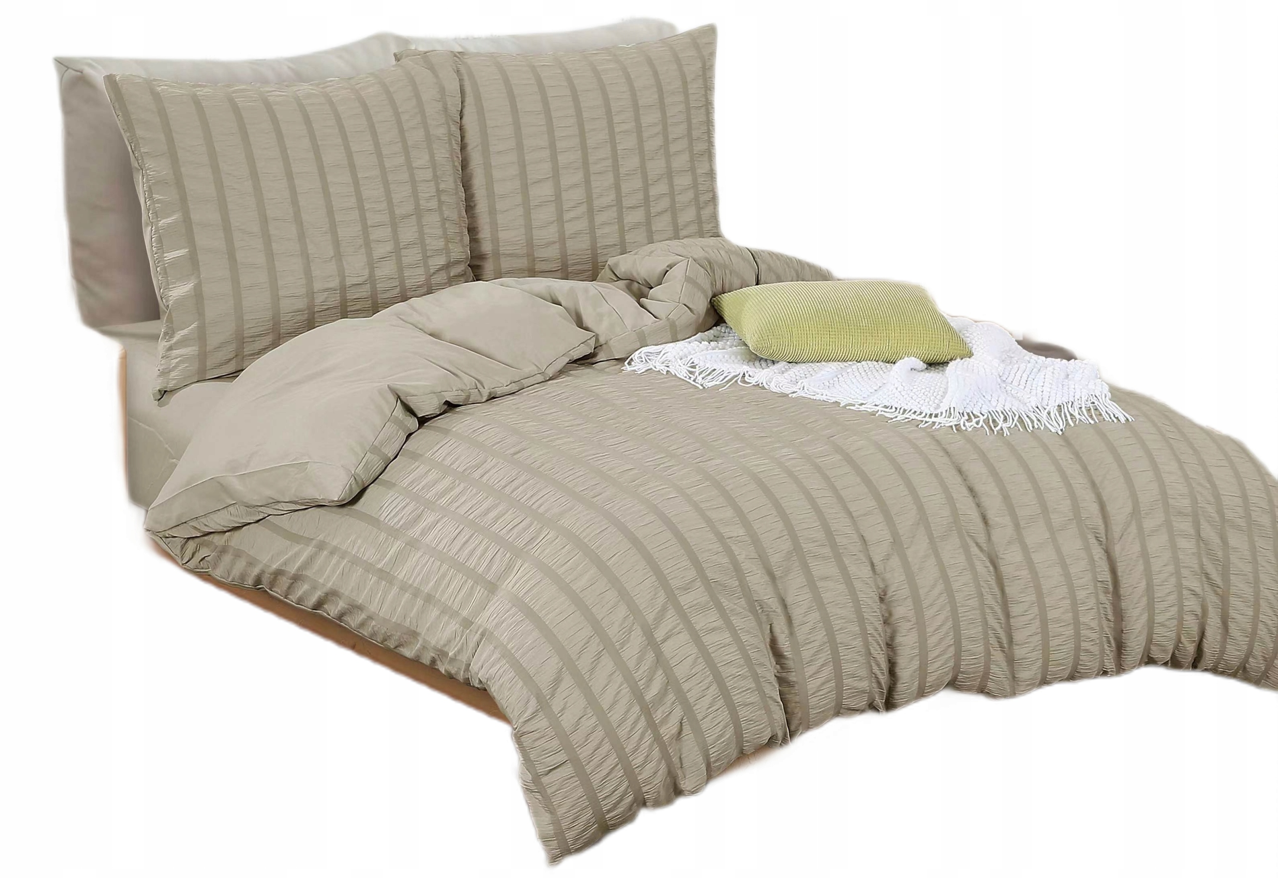 Dekoracyjna Pościel 200X220 2x Poszewka Kolor Kora Kolor Beż Cappuccino