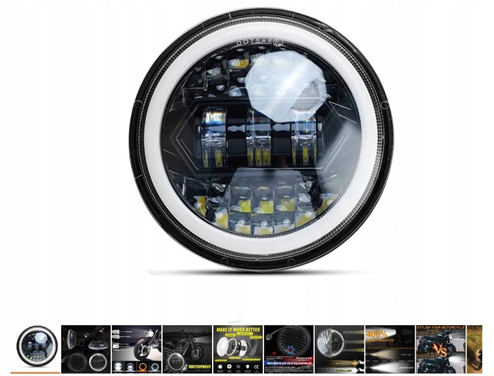 REFLEKTOR LAMPA LED PRZEDNIA HOMOLOGACJA MOTOCYKL