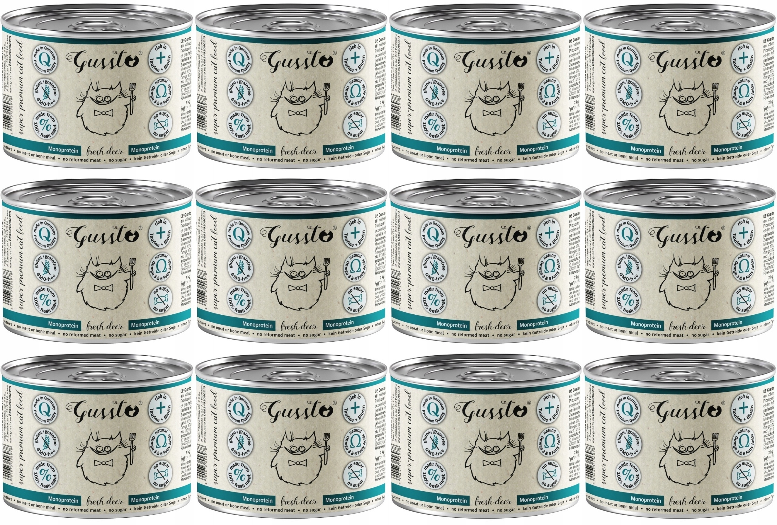 Gussto Cat Fresh Zvěřina (Jelen) 12 x 200 g