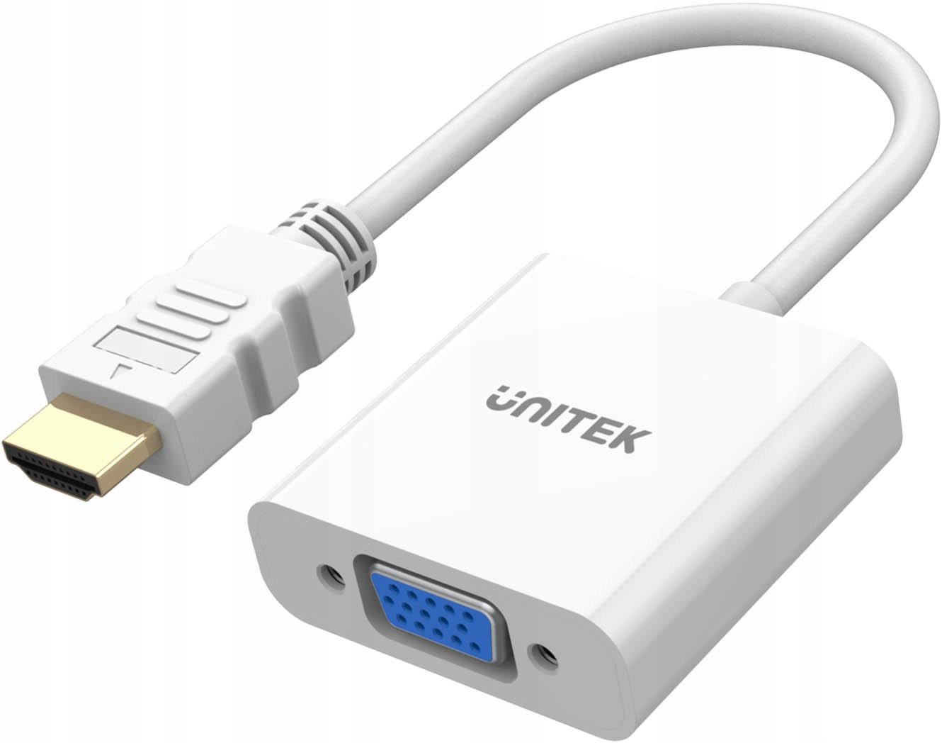 Unitek Adapter Hdmi na Vga, FullHD 60Hz, biały