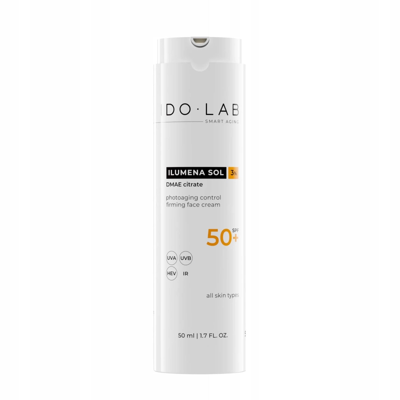 Ido Lab Ilumena Sol Spf 50+ ochranný a protivráskový krém s Dmae 3%