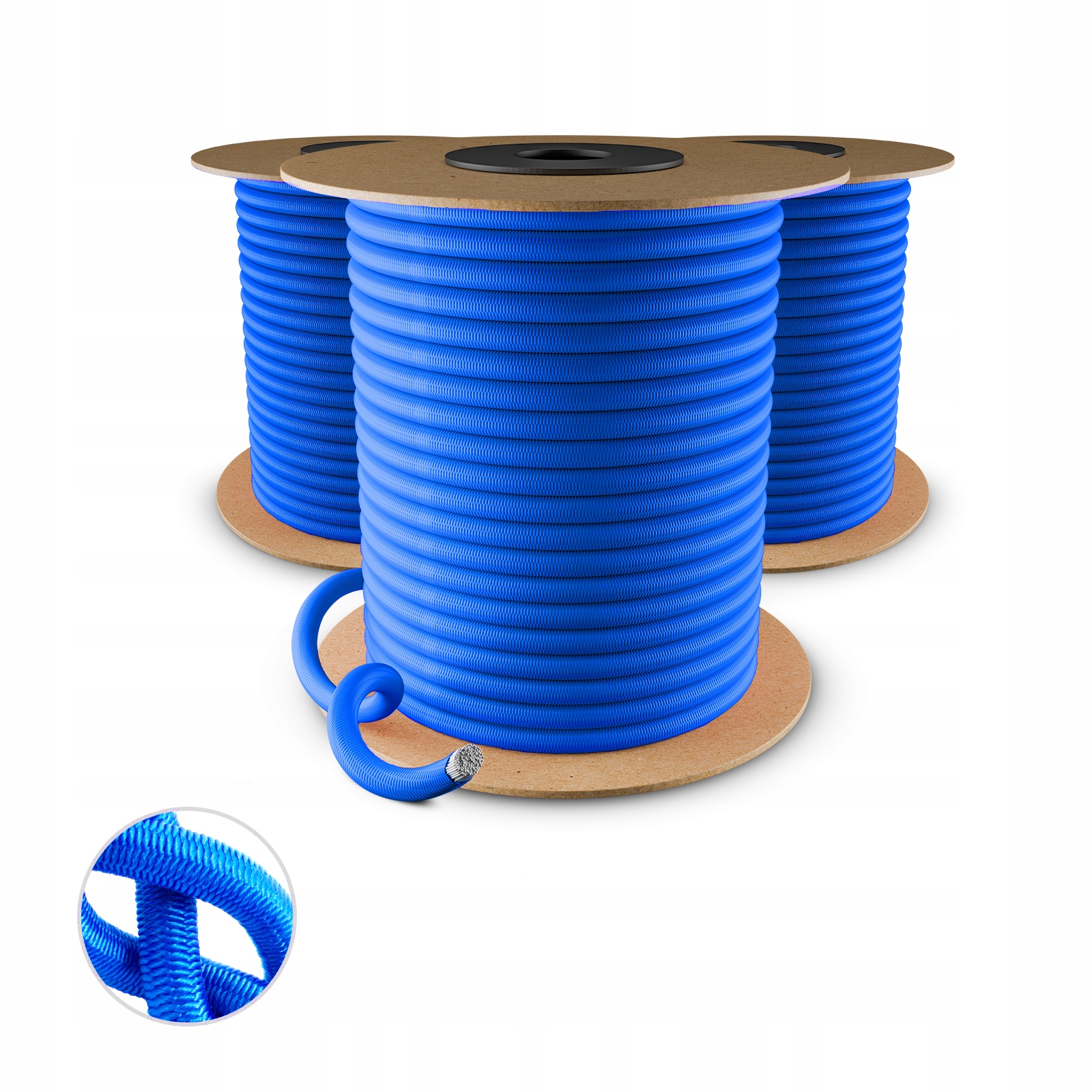 Elastické gumové lano Ekspandor Guma na zavazadla Plachta Modrá 12 mm 30 m