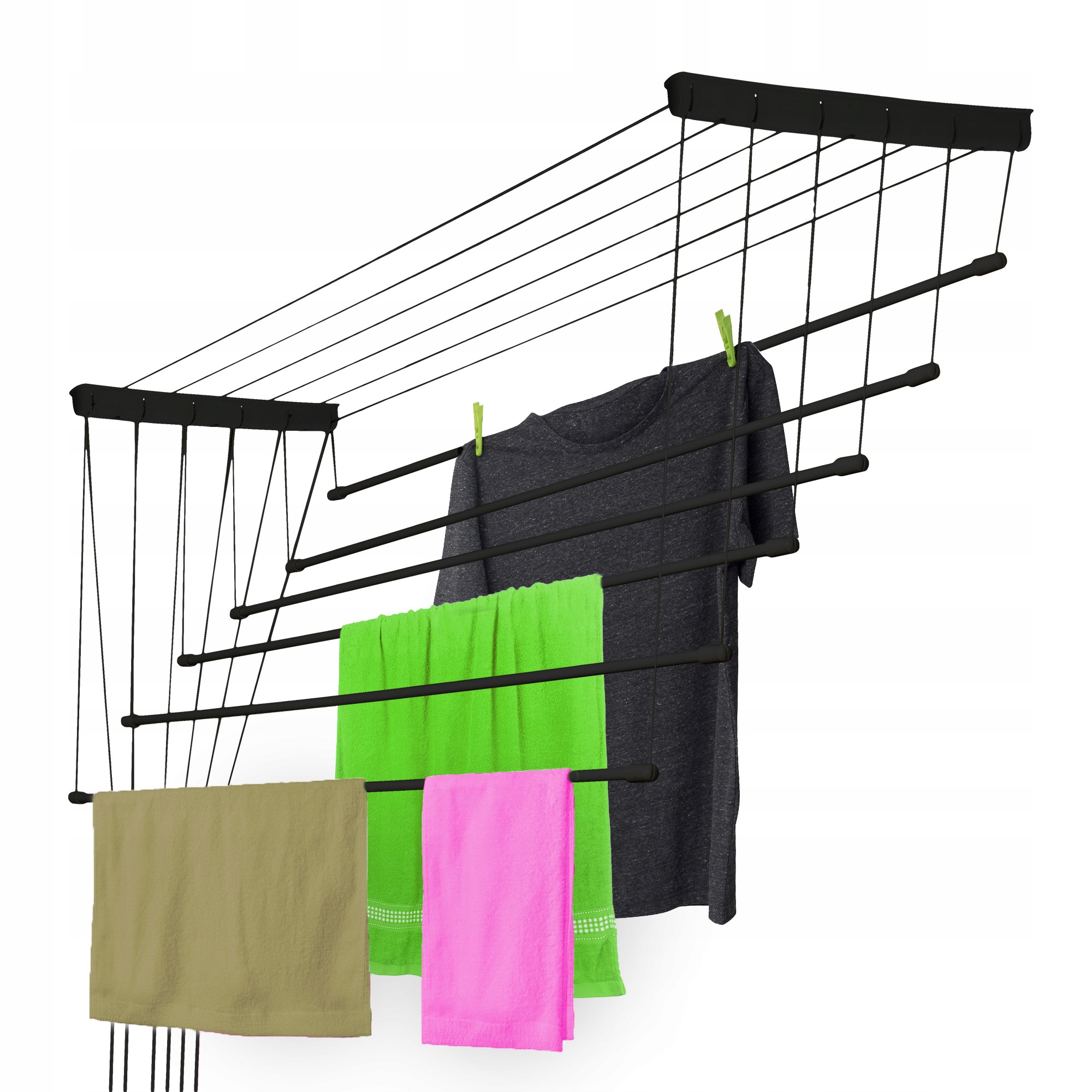 Sušák Na Prádlo Stropní Na Prádlo 6 Tyčí Koupelnový Balkonový 160cm