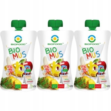 Bio Food Mus ananasowo-bananowo-jabłkowy 3x90g bio