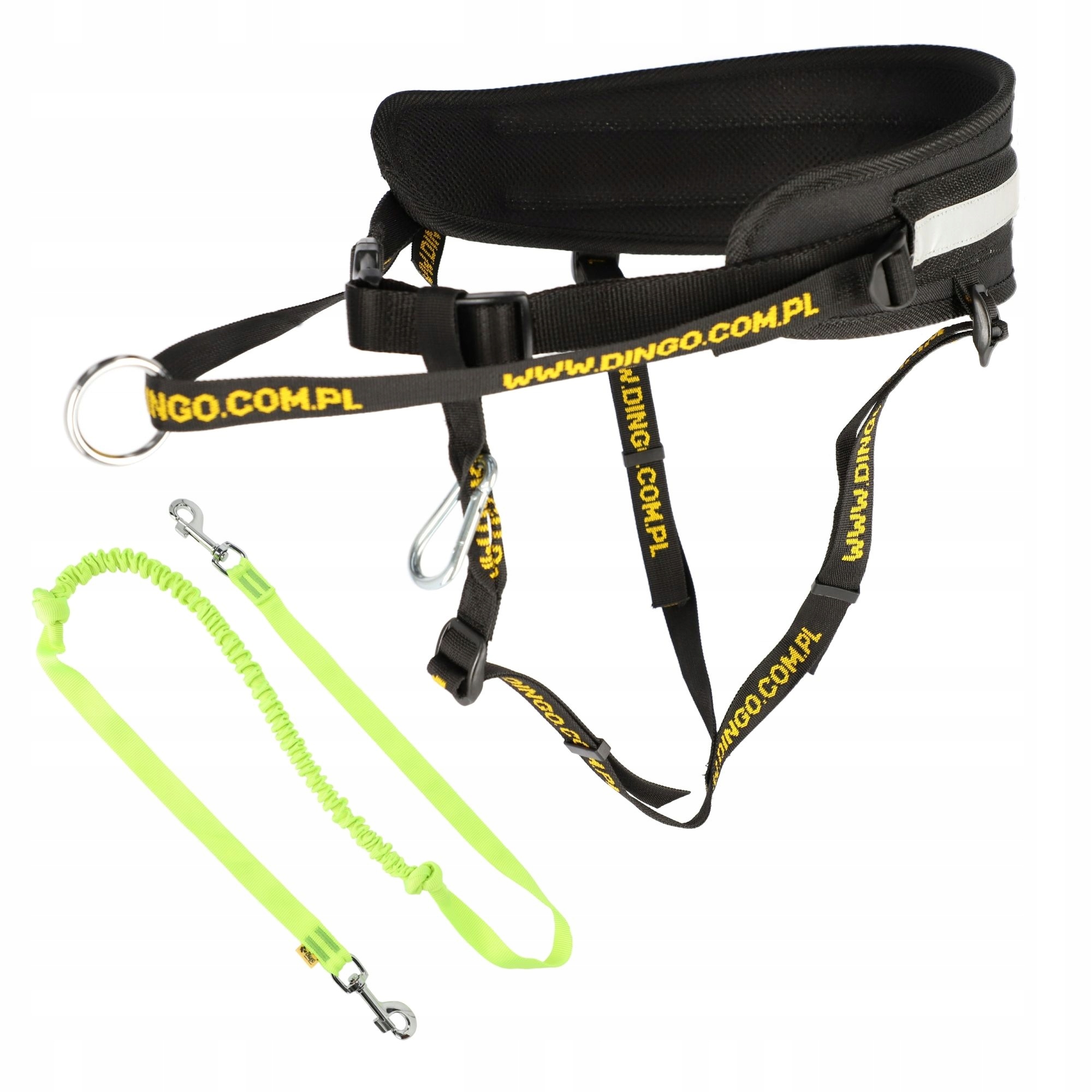Levně Komplet pro běhání se psem: pás vodítko zelená se 2 zapínáním