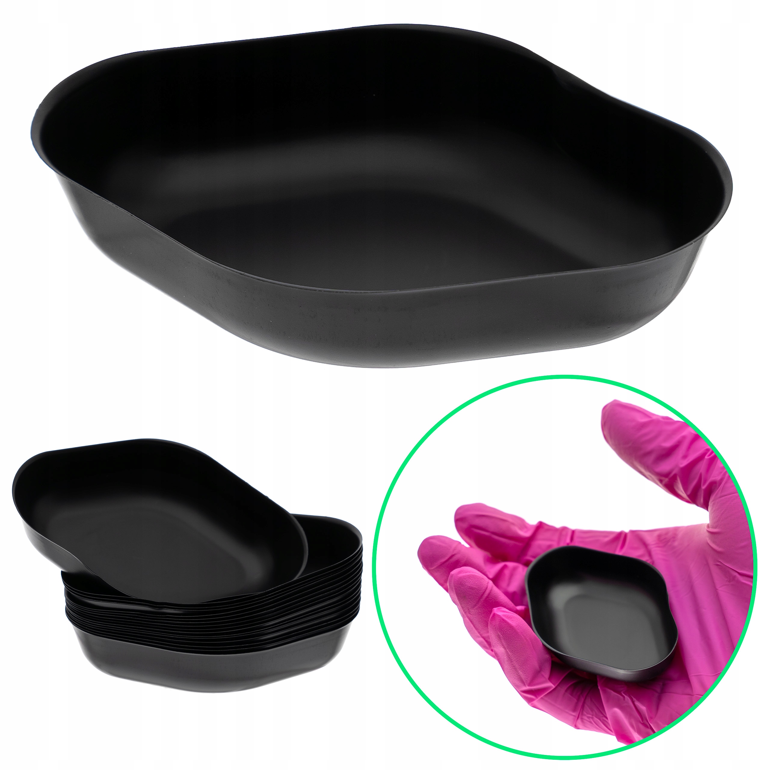 Antystatyczne łódeczki z Ps naczynka wagowe 25 ml 67x47x14 mm czarne 250szt