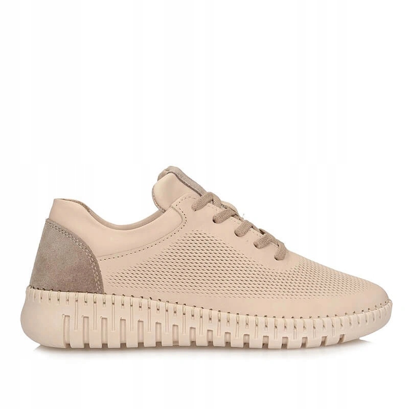 Dámské polobotky Artiker 58C3084 béžové kožené s děrovanou úpravou