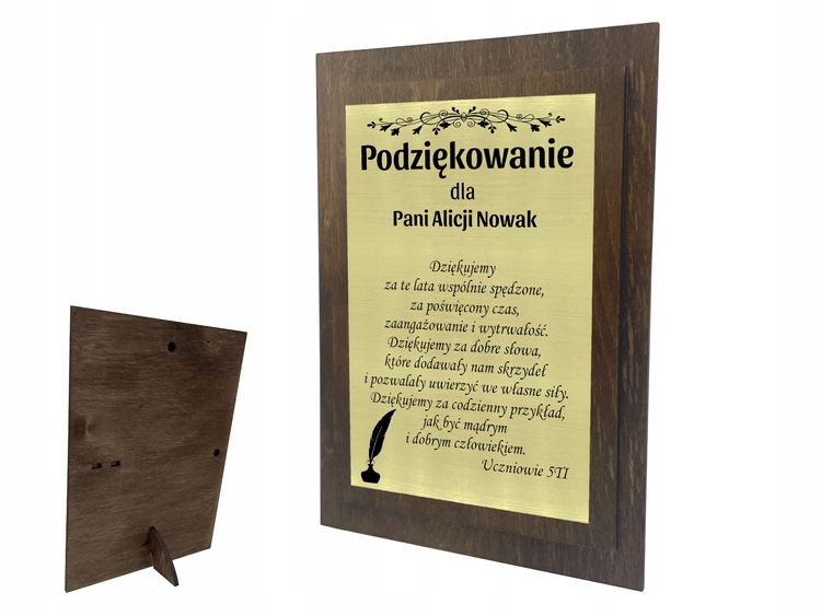 

Podziękowanie dla nauczyciela z Grawerem