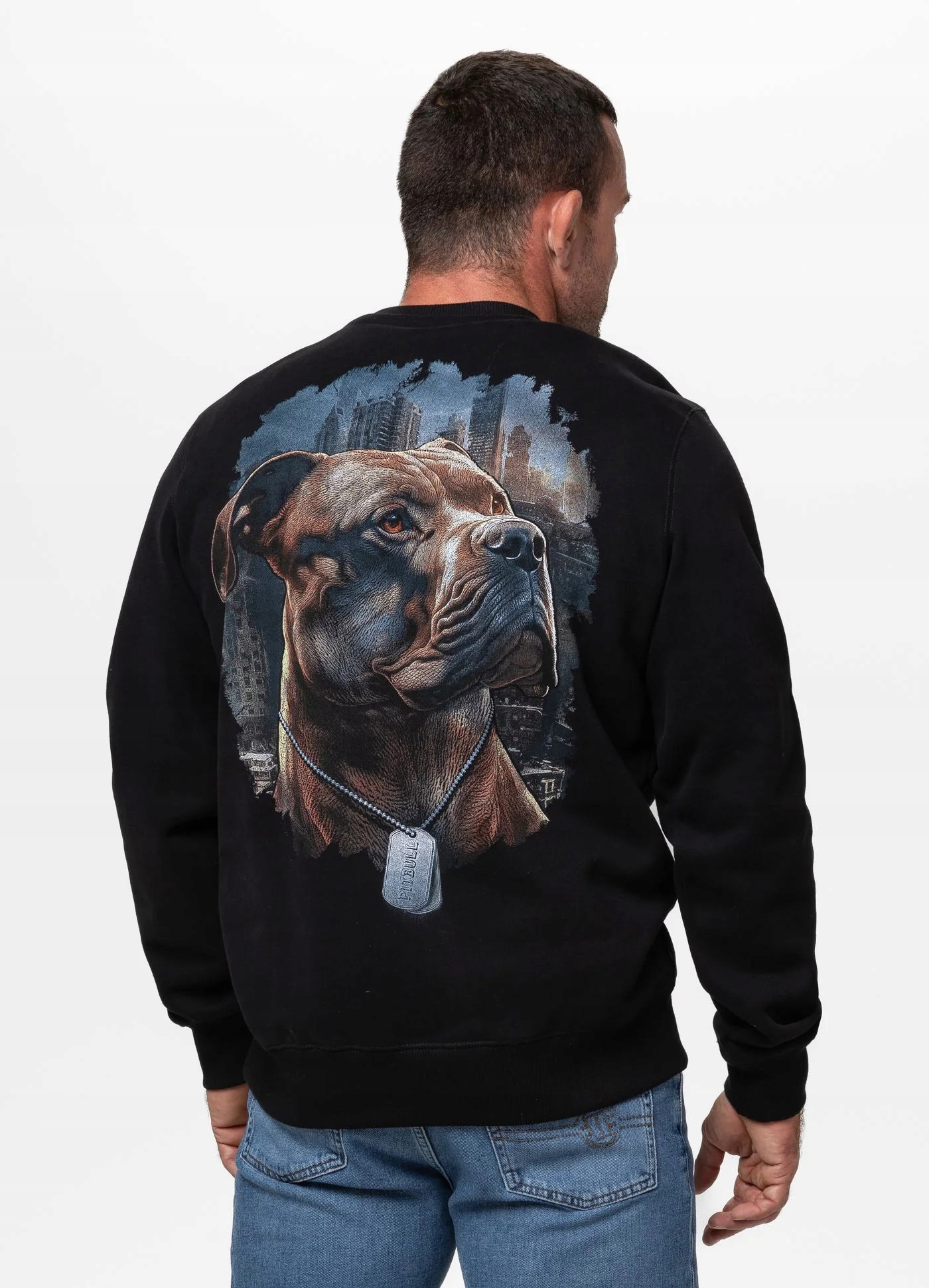 Pánská Mikina Crewneck Pit Bull Hero Černá S