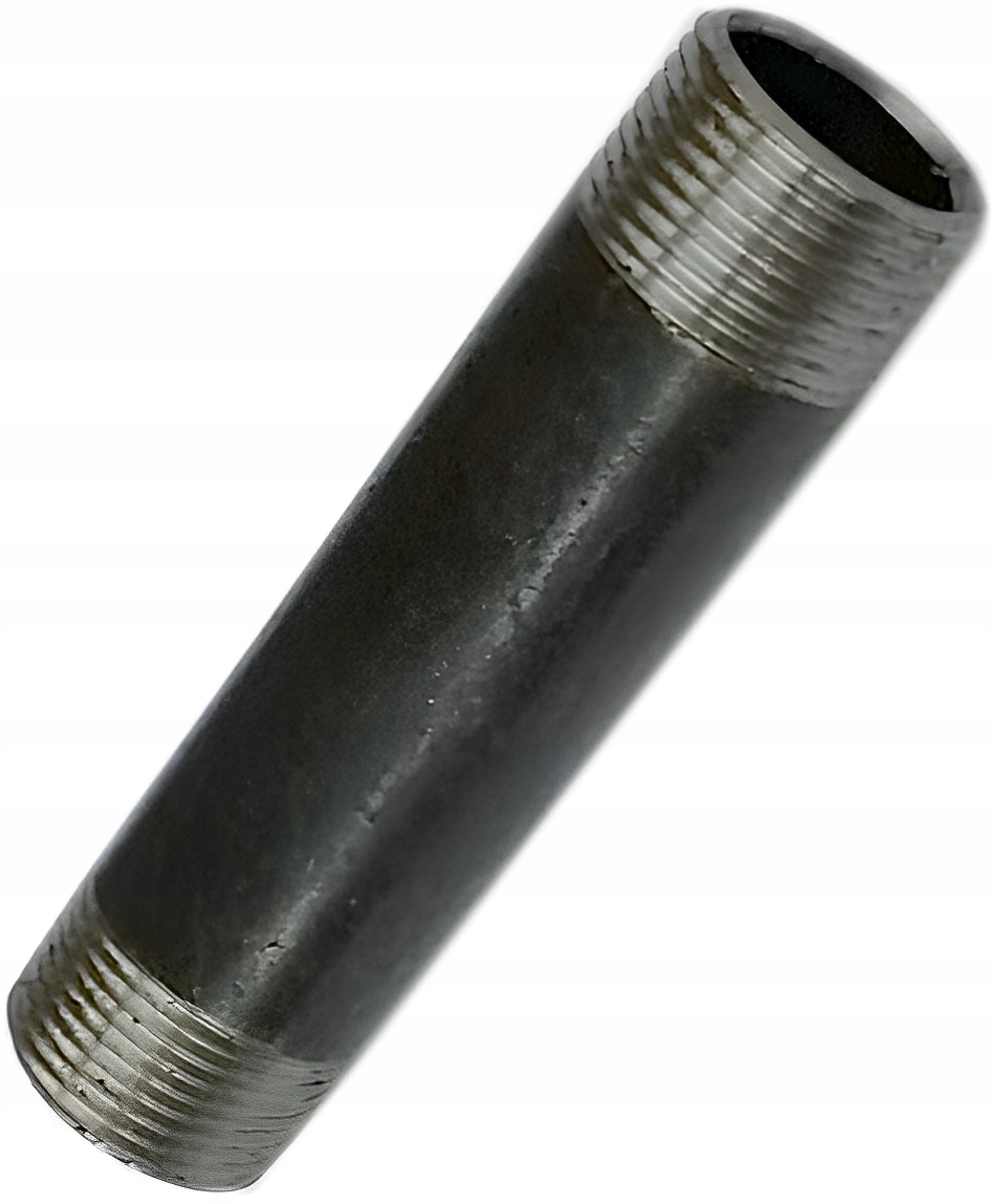 KRÓCIEC SZTUCER RURA STALOWA CZARNA 2 GWINTY FI 1" CAL DN25 DŁUGOŚĆ 400 mm