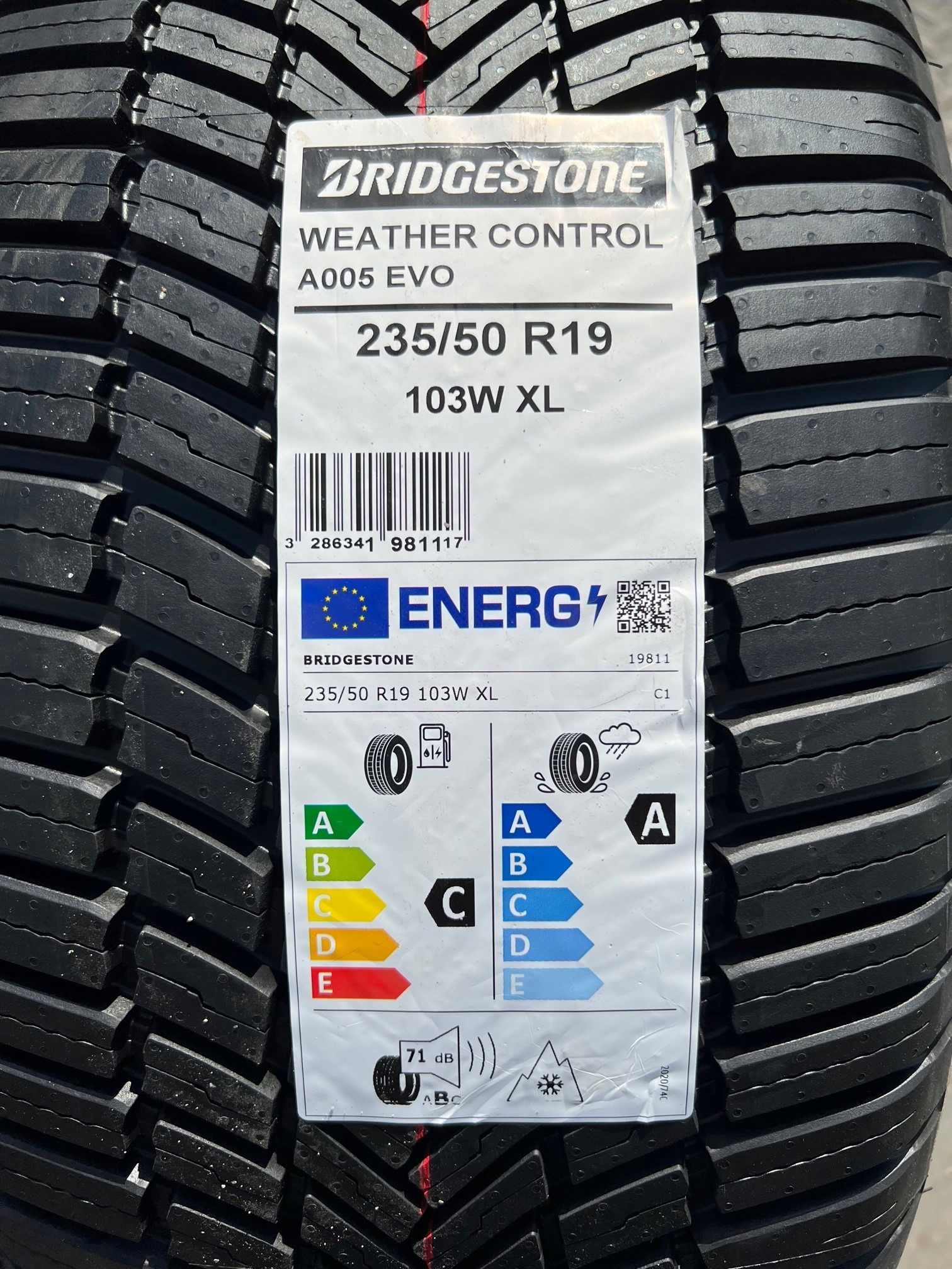 OPONY WIELOSEZONOWE BRIDGESTONE 235/50/R19 A005EVO Kod producenta 19811