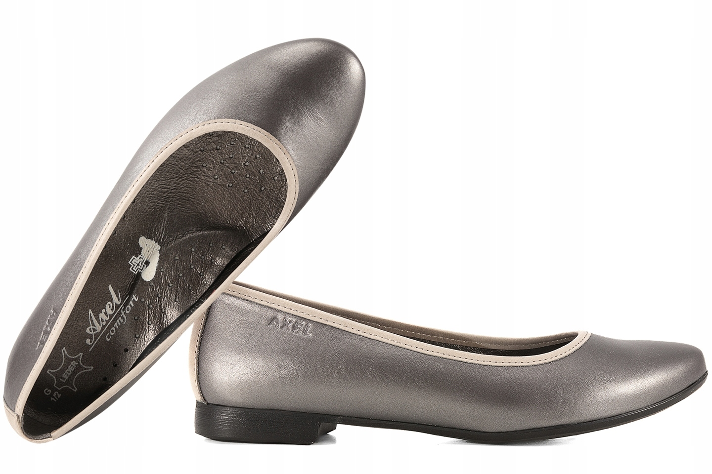 Axel 1553 Baleríny Dámské Kožené Polobotky Tuhost G1/2 37 Grafitová