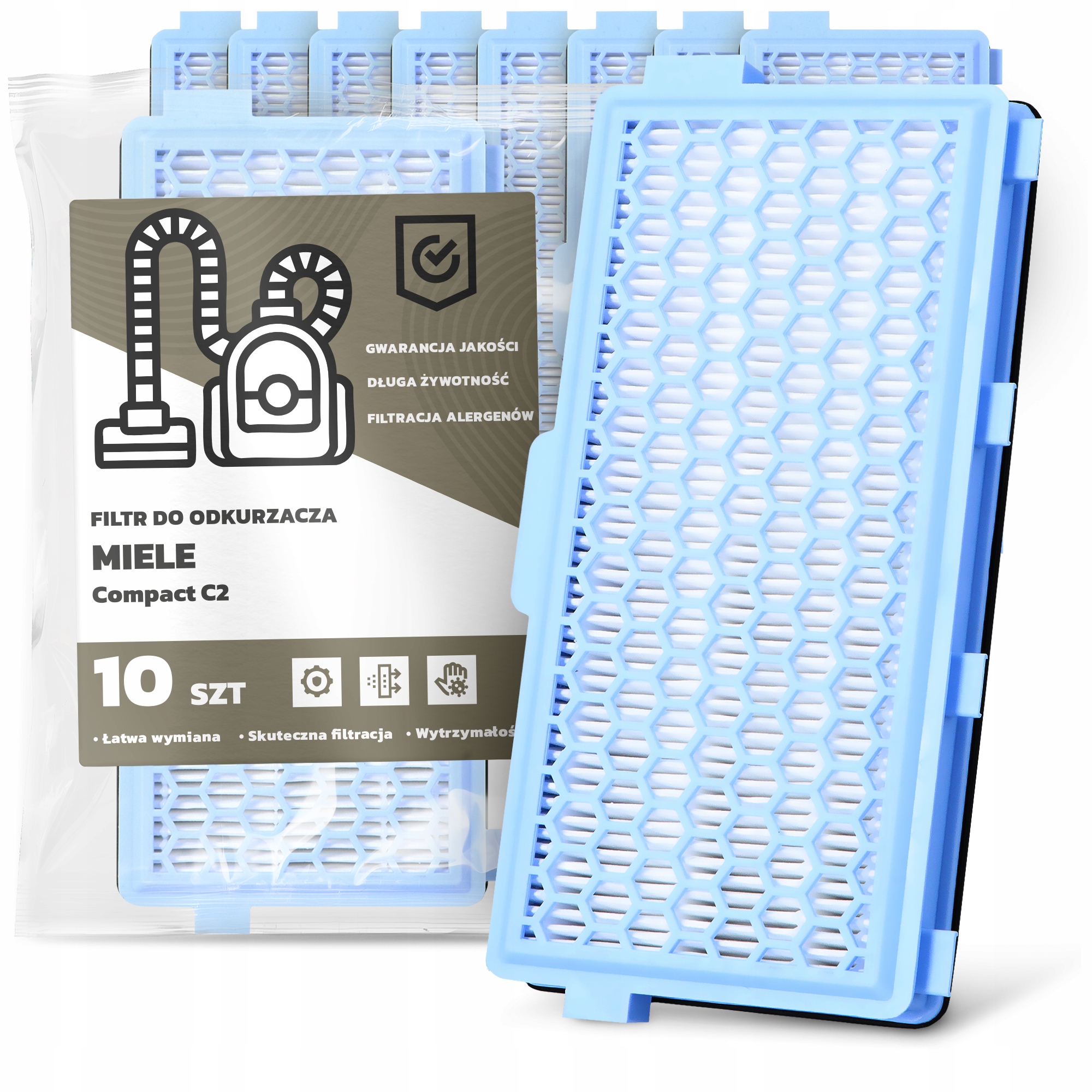 10 x Vzduchový Filtr Pro Vysavač Miele Compact C2 Hepa Filtry