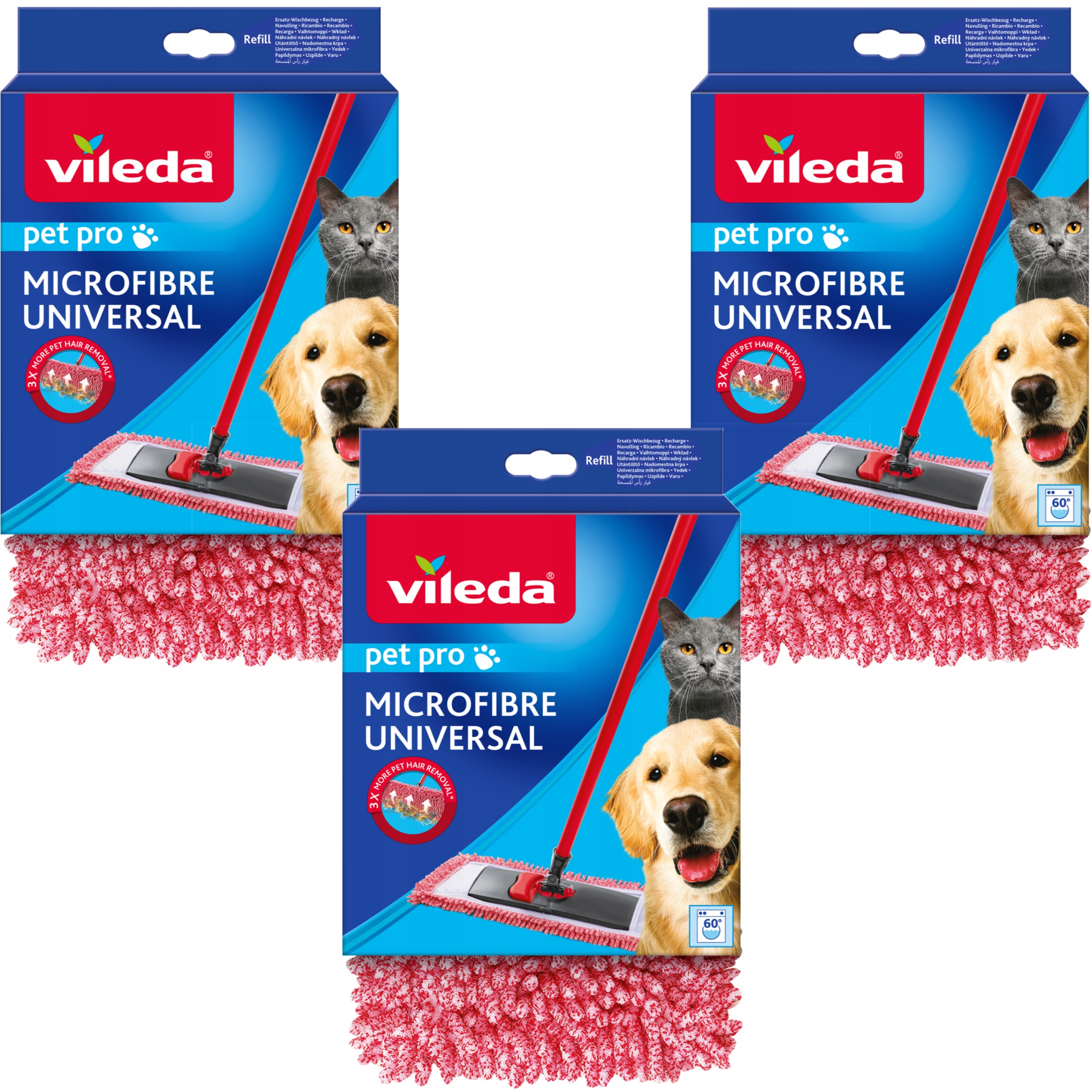 Vložka do mopu Vileda Pet Pro Srst a vlasy Mikrovlákno 3ks