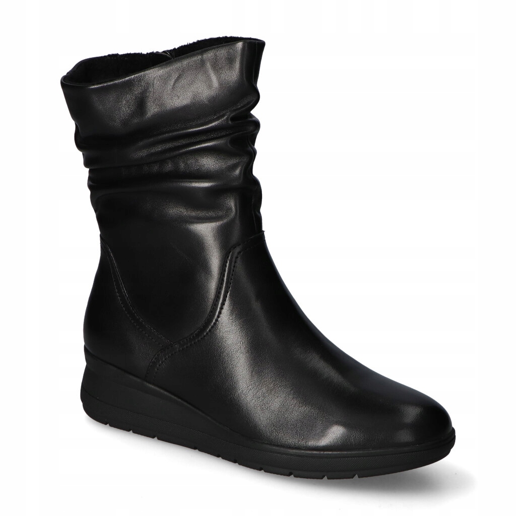 Jana 8-25721-45/001 Černé kotníkové Kotníkové Boty s lícovým vzorem, velikost 38