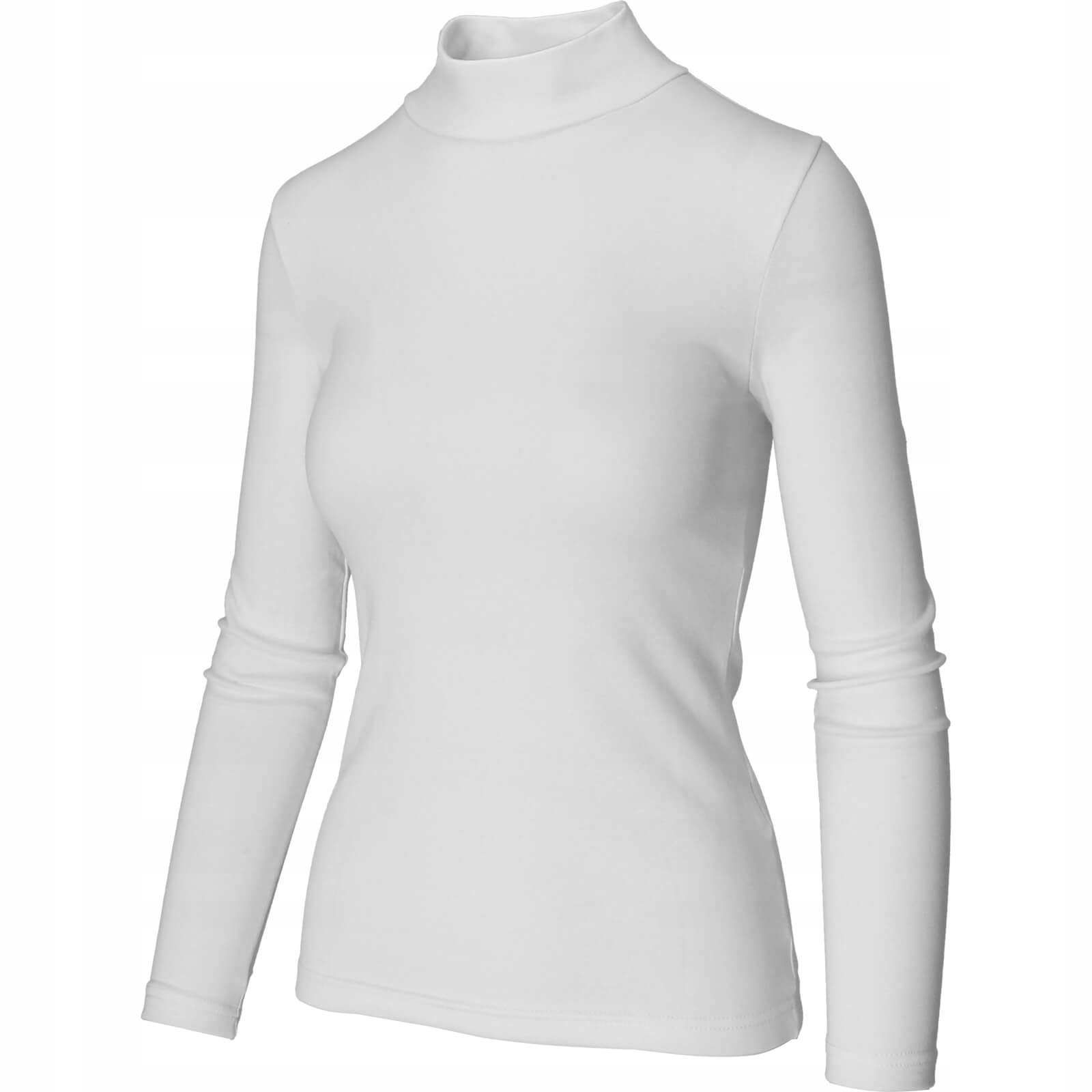 Półgolf Damski Cienki Elastyczny Sweter biały XL