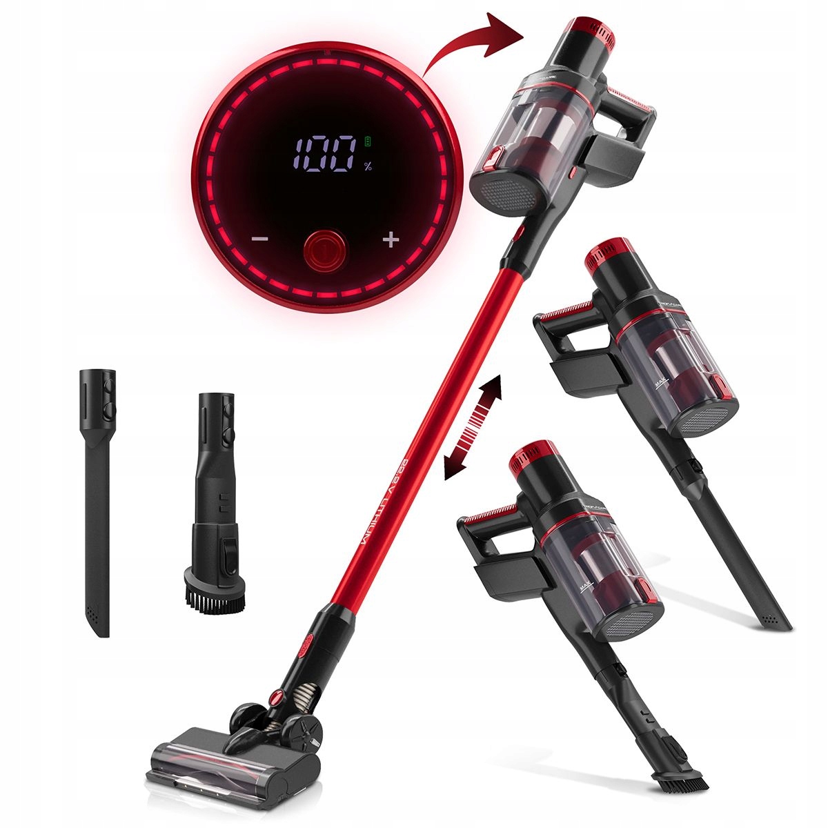 2w1 Bezprzewodowy Odkurzacz Pionowy Samochodowy Filtr Hepa Akumulator Led
