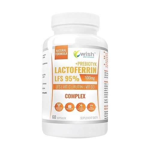 Wish Laktoferyna Lfs 95% 100 mg Complex Prebiotyk, kapsułki, 60szt.
