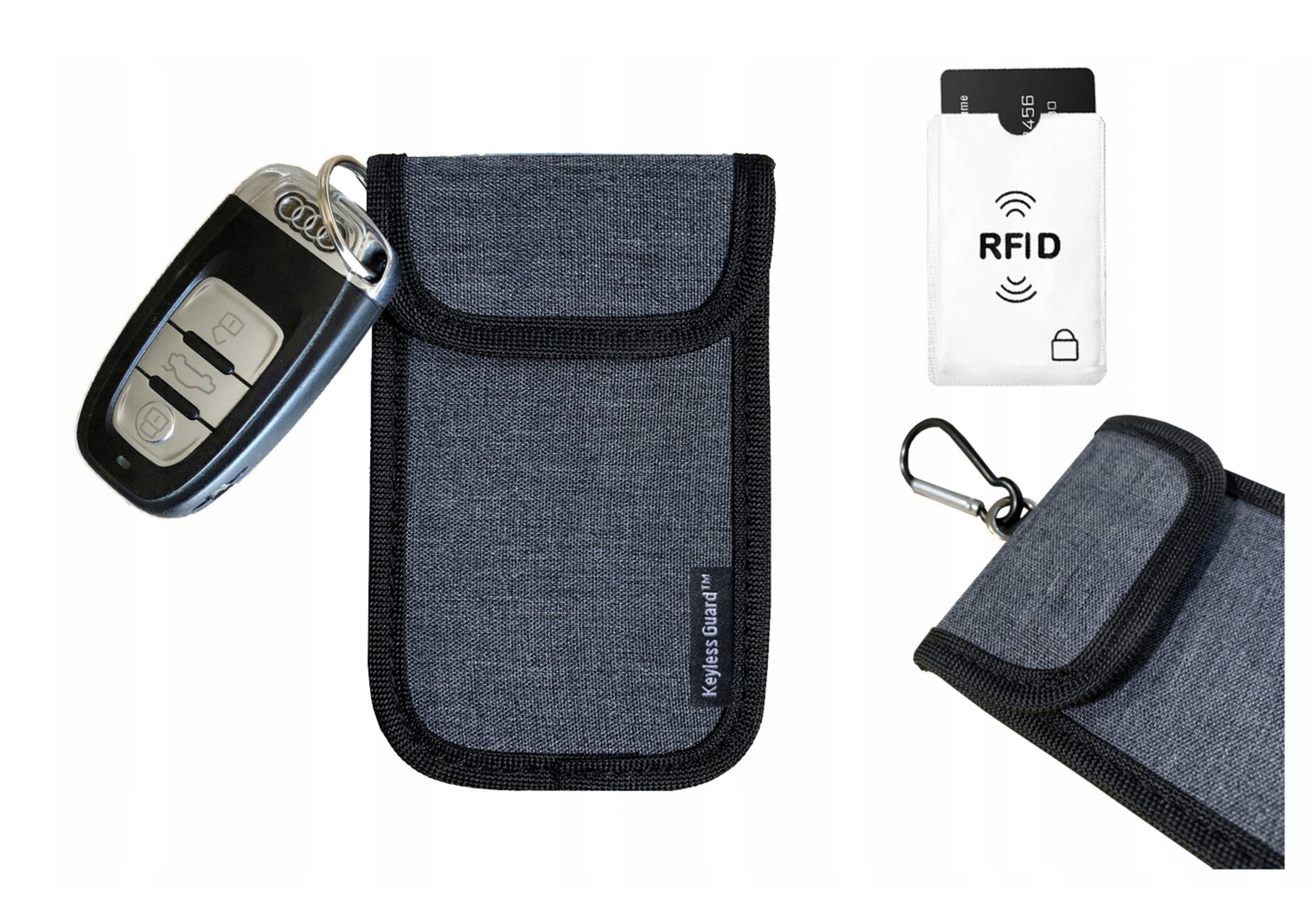 

Etui Pokrowiec Blokada Fal Kluczyka Keyless Grafit