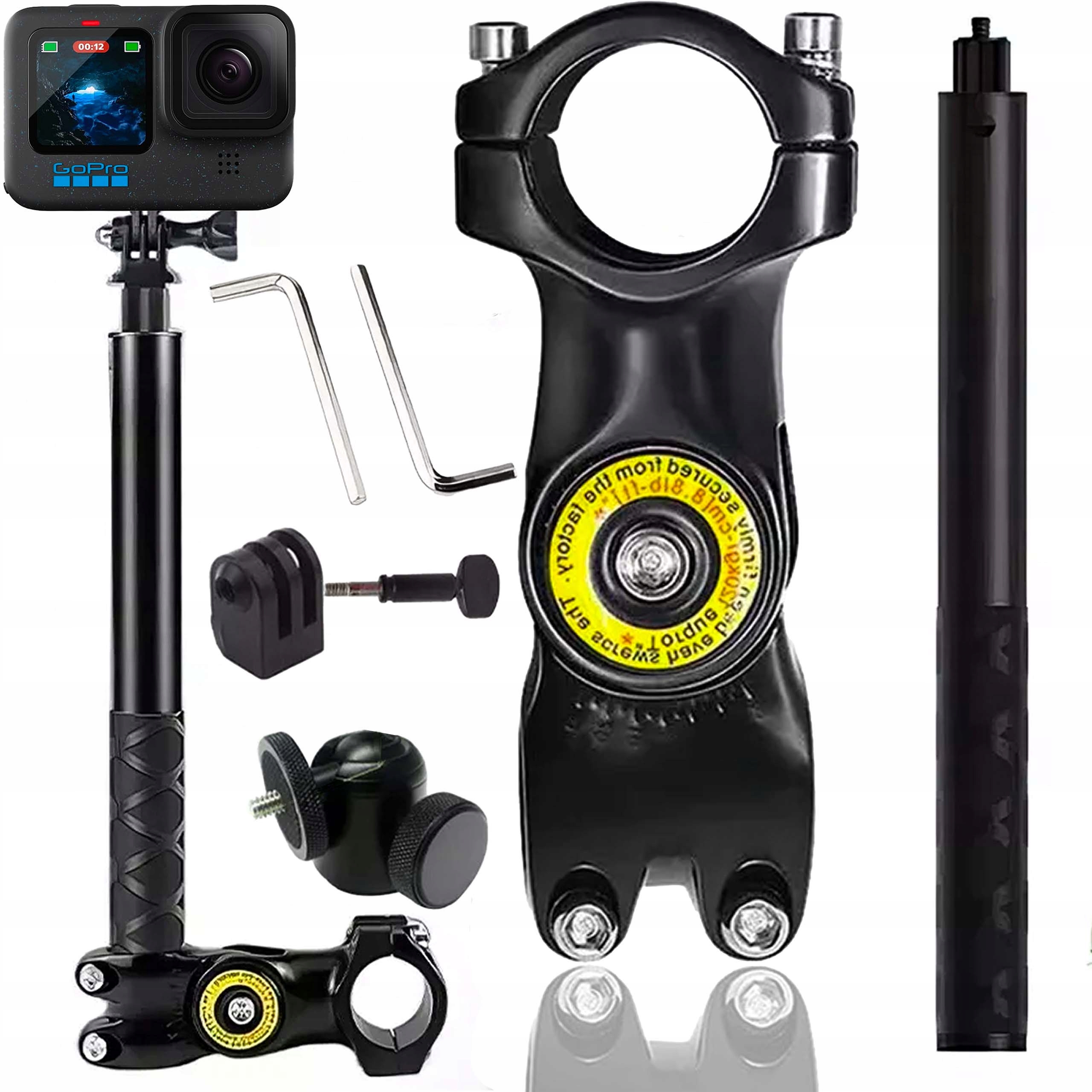 Držák na kolo Motocykl Kamera GoPro Dji Insta360 Hliníkový Robustní Rameno