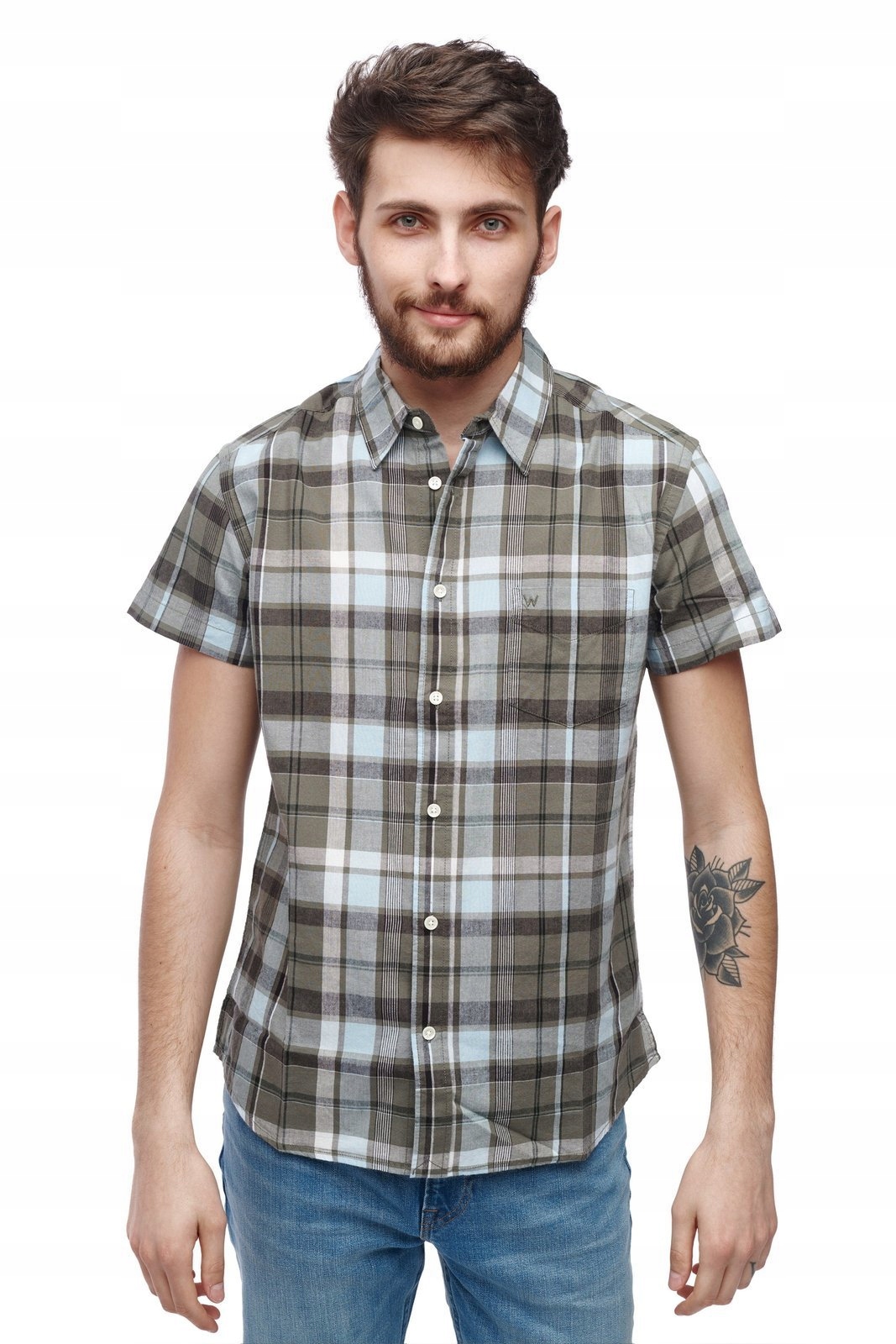 

Wrangler Ss 1 Pkt Shirt Dusty Olive W5J14MX45 M