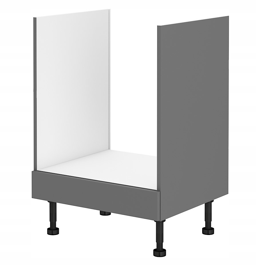 Kuchyňská skříňka stojící 60 pro zabudování trouby. Šedá. Nastavitelné nožičky