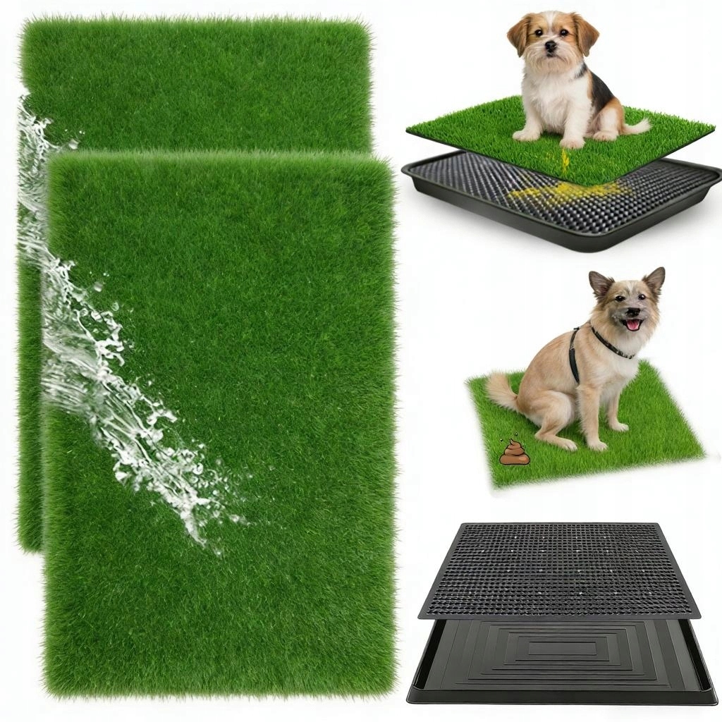 Levně Umělá Trávníková Toaleta Pro Psa Kočku 3 Vrstvy Nádrž 76x51CM