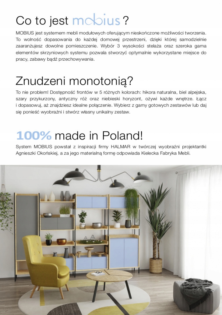 Halmar MOBIUS STELAŻ 145 czarny stal malowana Kolekcja Halmar