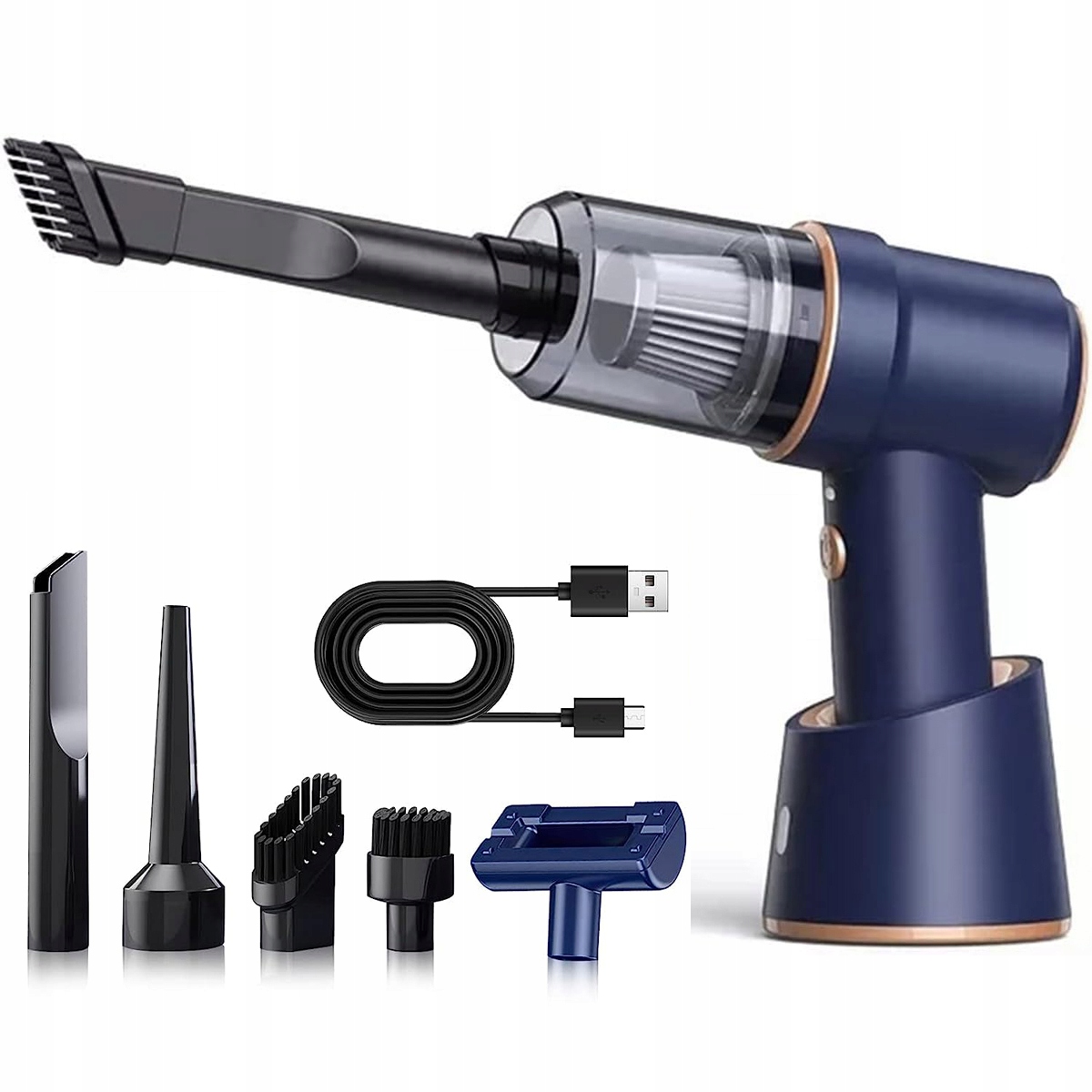 BEZPRZEWODOWY RĘCZNY ODKURZACZ SAMOCHODOWY MOCNY Wysokość produktu 16 cm