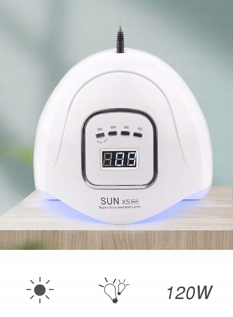 LAMPA UV LED DO PAZNOKCI 80W HYBRYDY ŻELE DUAL MOCNA SUN Cechy dodatkowe regulacja mocy sensor ruchu suszarka do paznokci timer zdejmowane dno