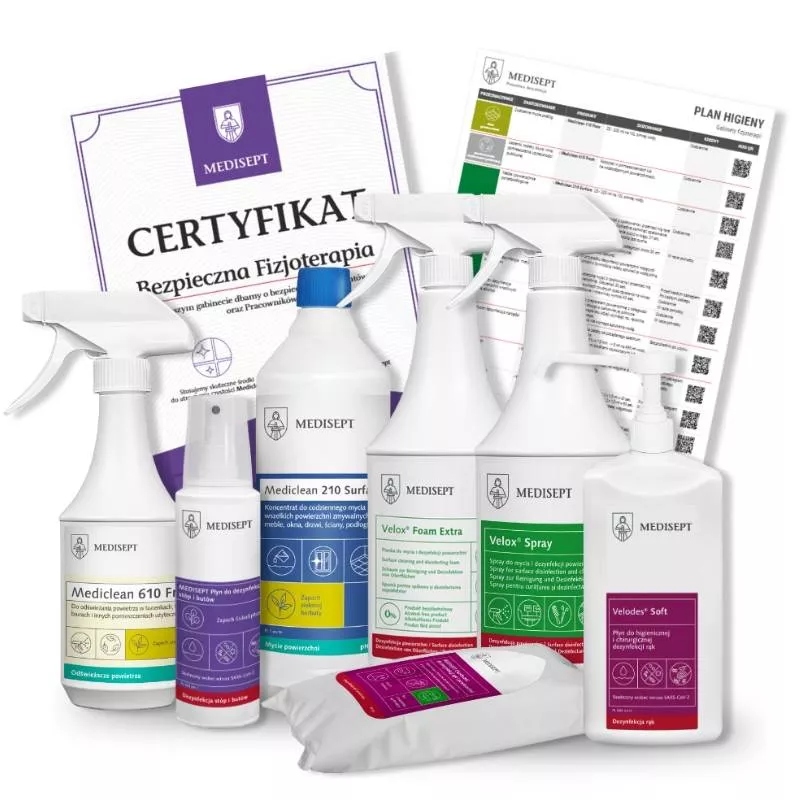 Zestaw produktów do Dezynfekcji gabinetu Medisept Pakiet Fizjoterapeuty