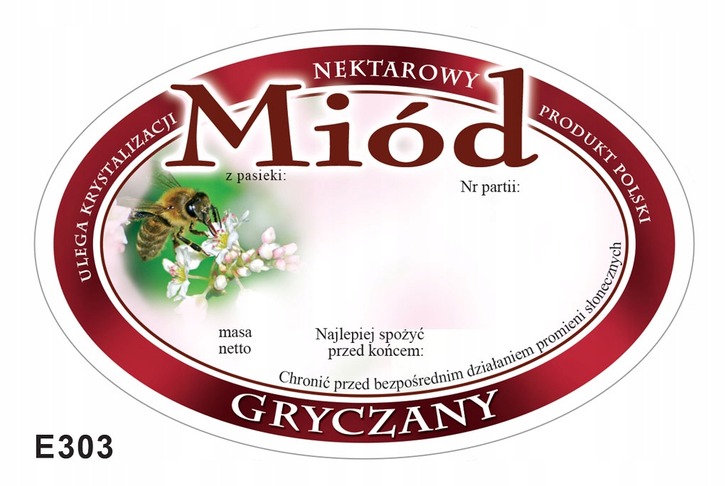 

Etykiety na Miód Gryczany (100szt)