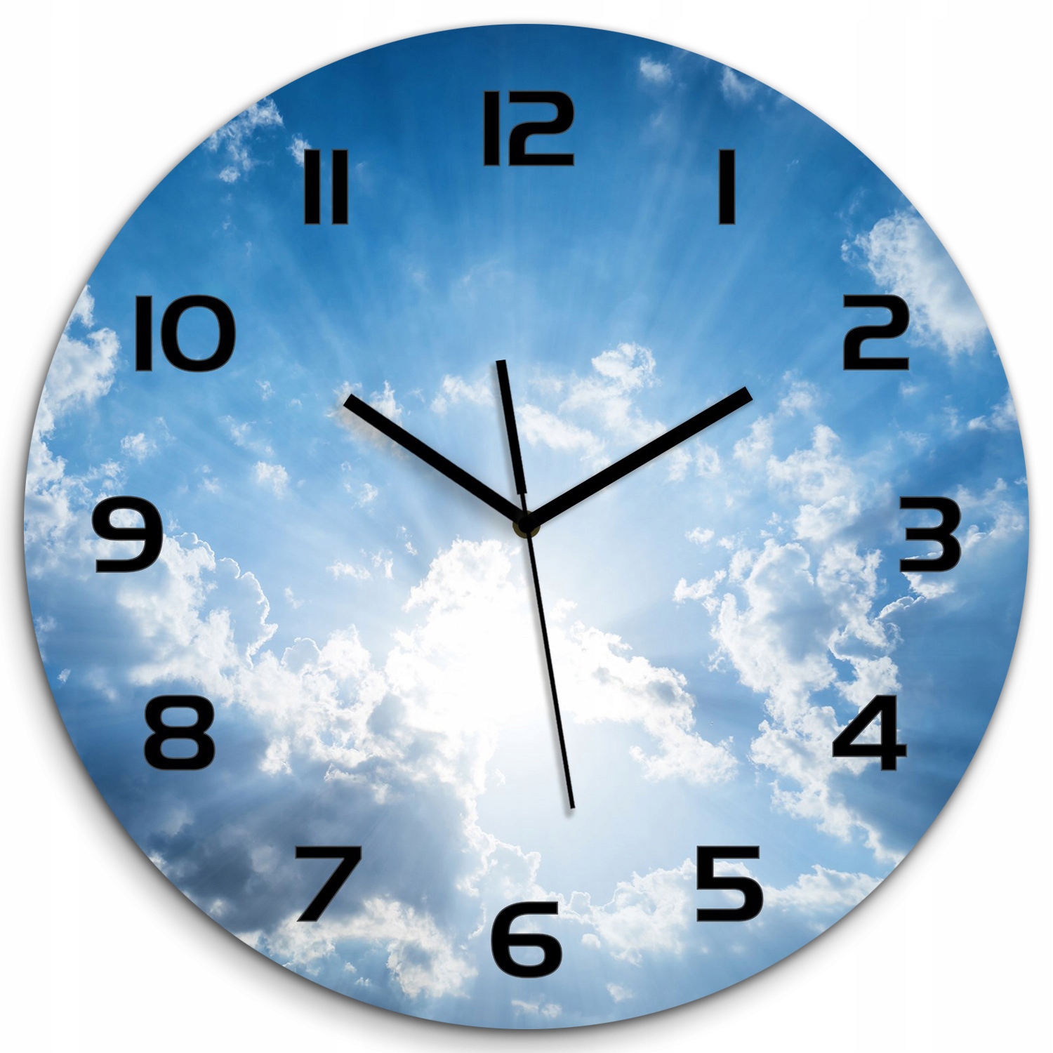 

Duży szklany zegar ścienny Chmury na niebie fi 60