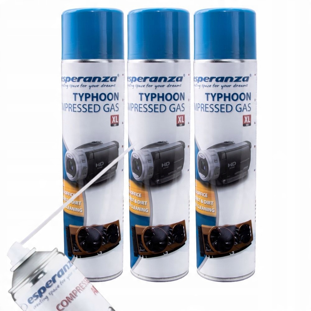

Sprężone Powietrze 3x 600ml Rurką Esperanza Spray