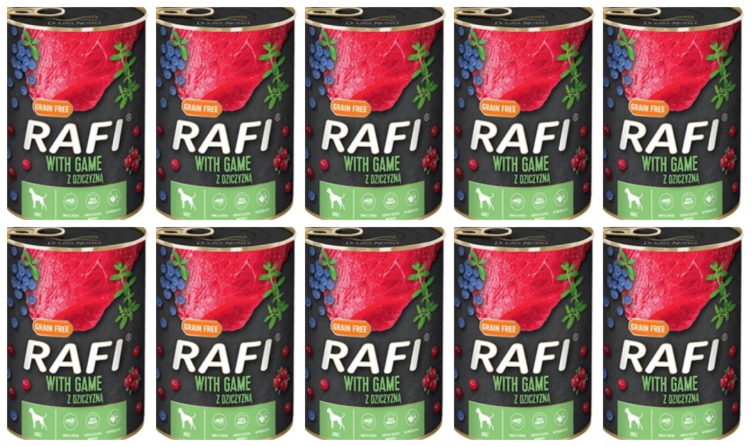 Levně Krmivo Mokré Pro Psa Se Zvěřinou 800 G Rafi X10 Ks