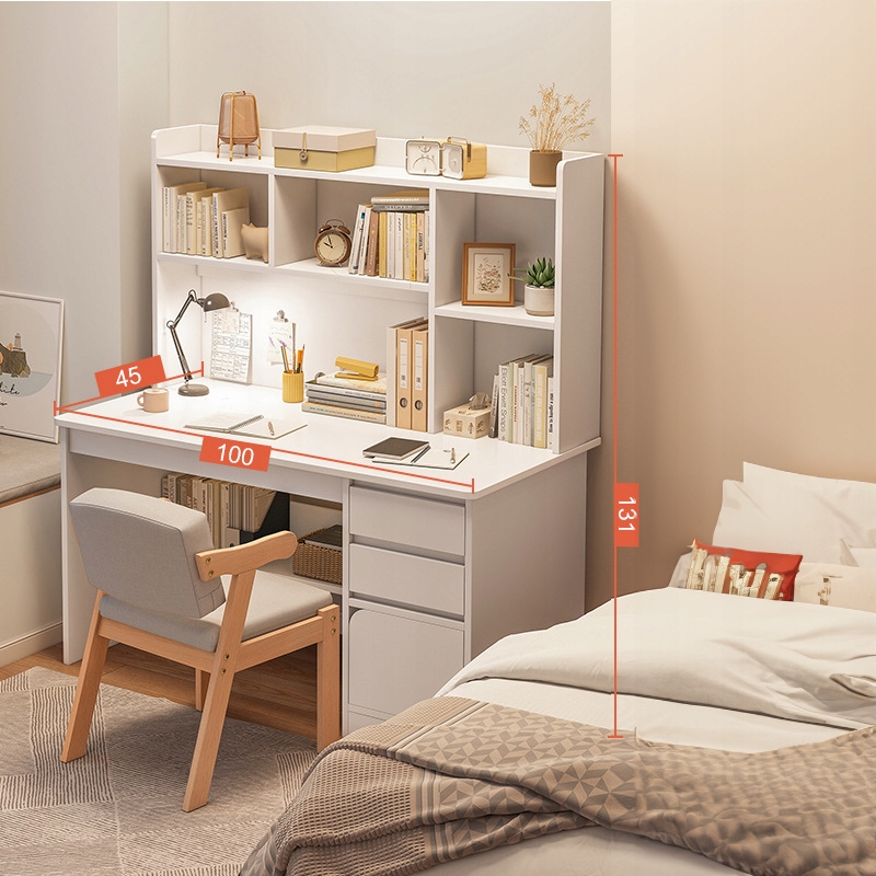 BIURKO KOMPUTEROWE MŁODZIEŻOWE LOFT STOLIK BIAŁE BIURKO Z REGAŁEM PÓŁKAMI EAN (GTIN) 5904890433304