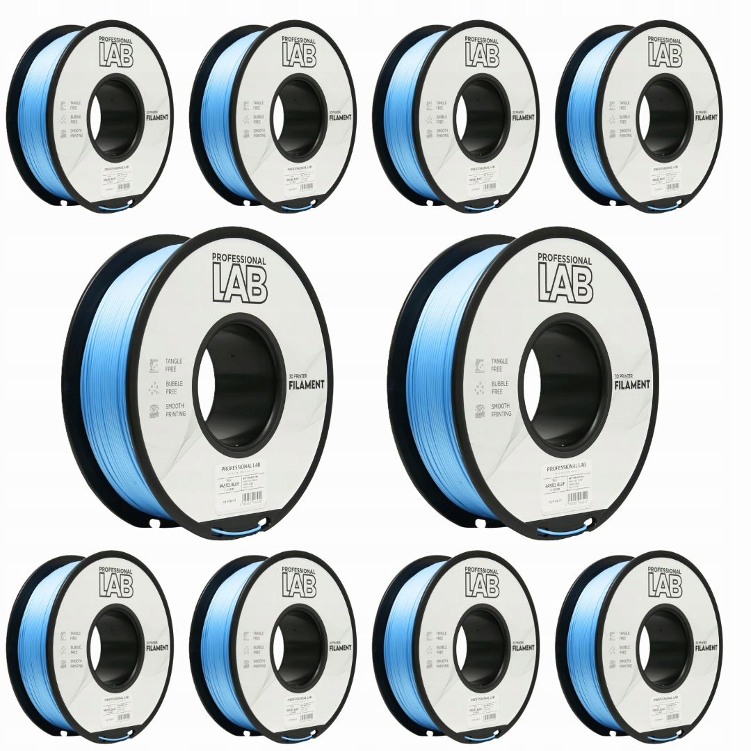 10 x Filament Pla Pastel Blue Pastelový Modrý Prof. Lab. 1,75 mm 1 kg