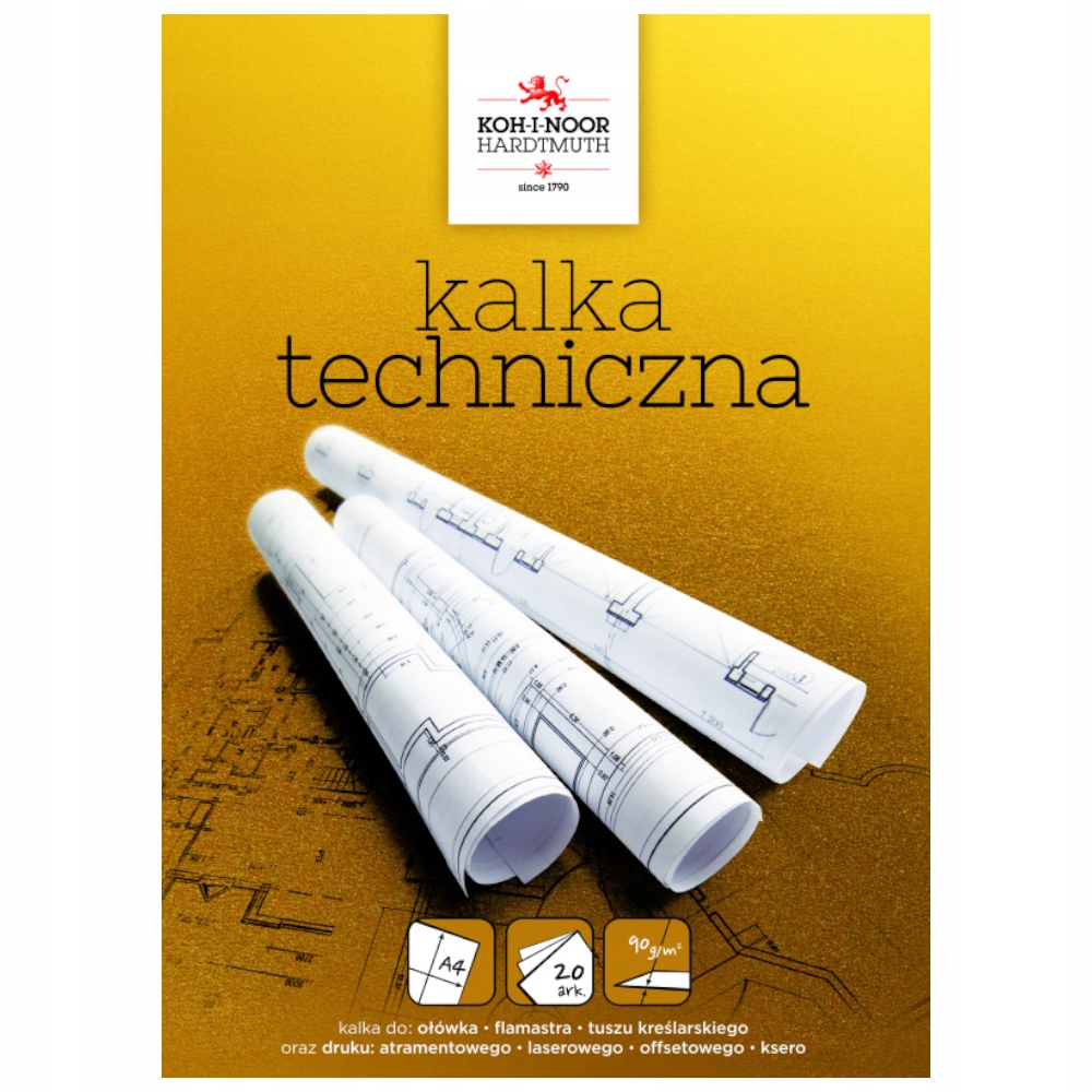 DIAMANT KALKA KREŚLARSKA A4 20 ARKUSZY 90G Koh-I-Noor PRZEZROCZYSTA Marka Koh-i-noor