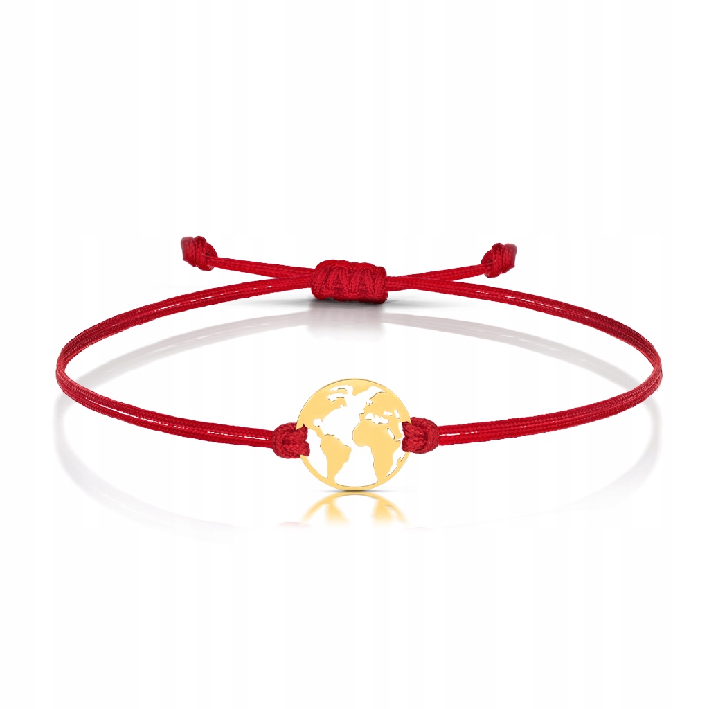 Zlatý Provázkový Náramek S Koulí Země 585
