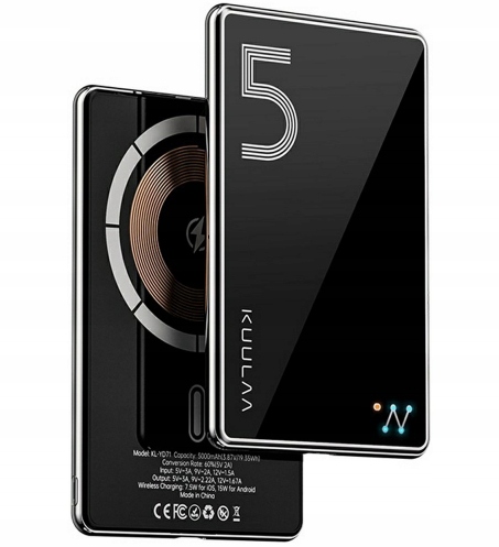 Ultra cienki powerbank magnetyczny Kuulaa KL-YD71 5000mAh