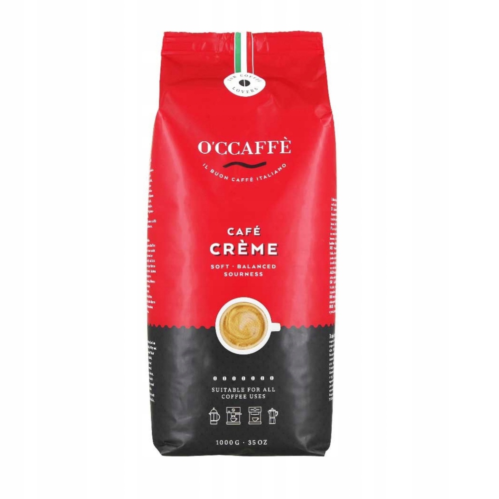Levně Zrnková káva O'Ccaffé Café Créme Rosso 1 kg