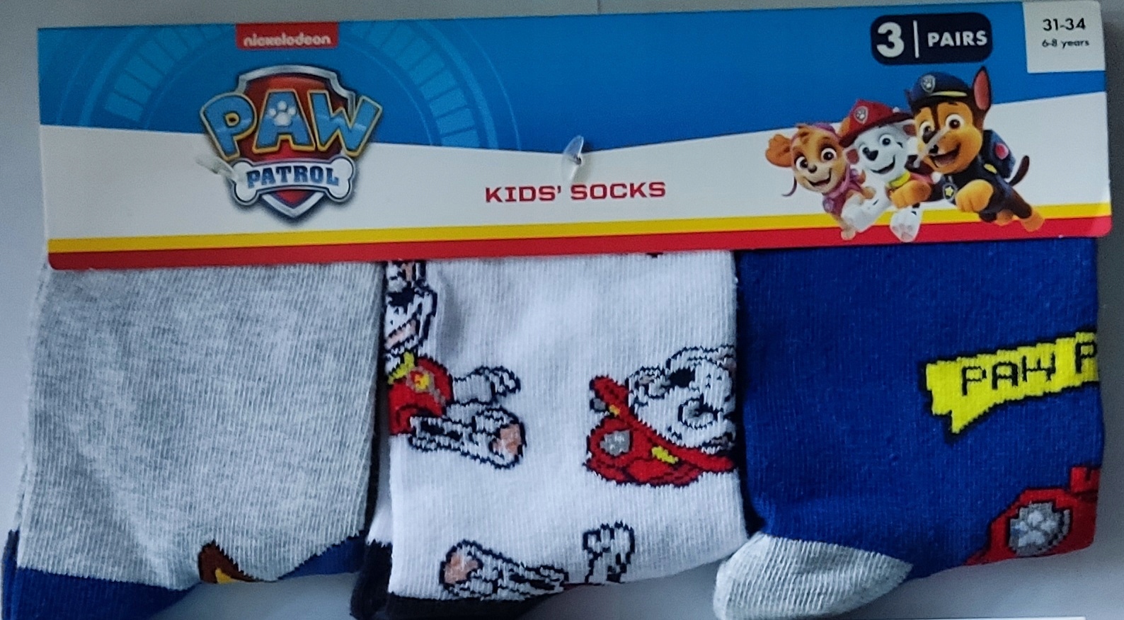 

Psi Paw Patrol Skarpetki Dziecięce 3-PAK 31/34