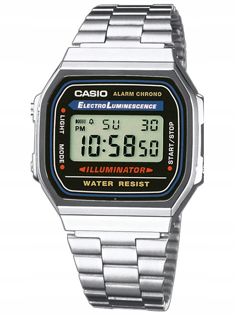 ZEGAREK MĘSKI CASIO RETRO VINTAGE A168WA stoper alarm datownik +BOX Marka Casio