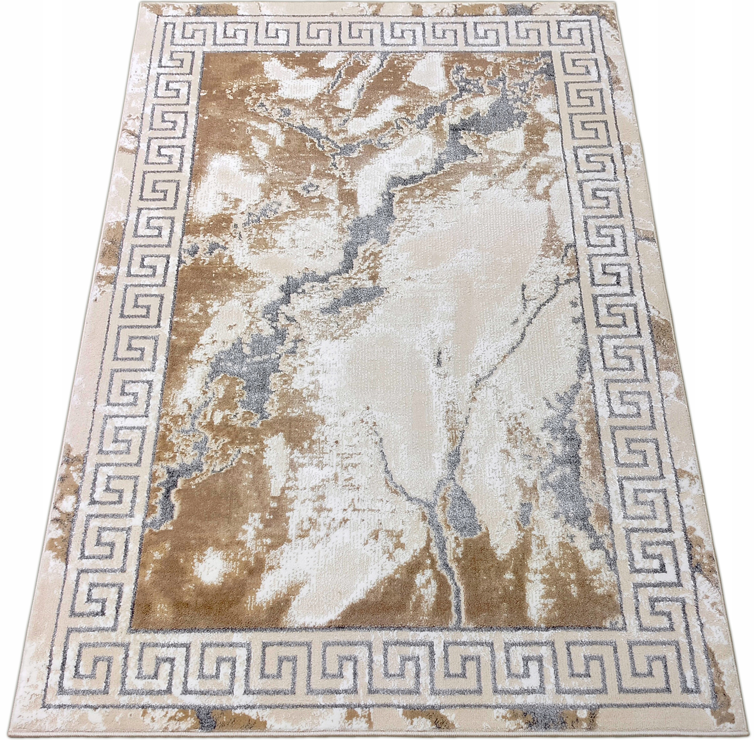 Koberec 240x330 Moderný Mramor Do Obývačky Béžový