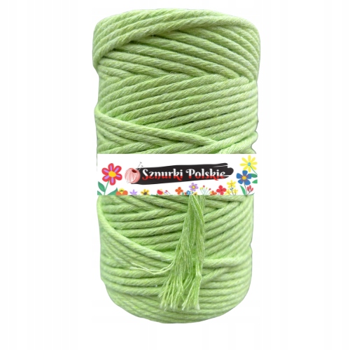 Sznurek bawełniany skręcany Limonka 60m 2mm