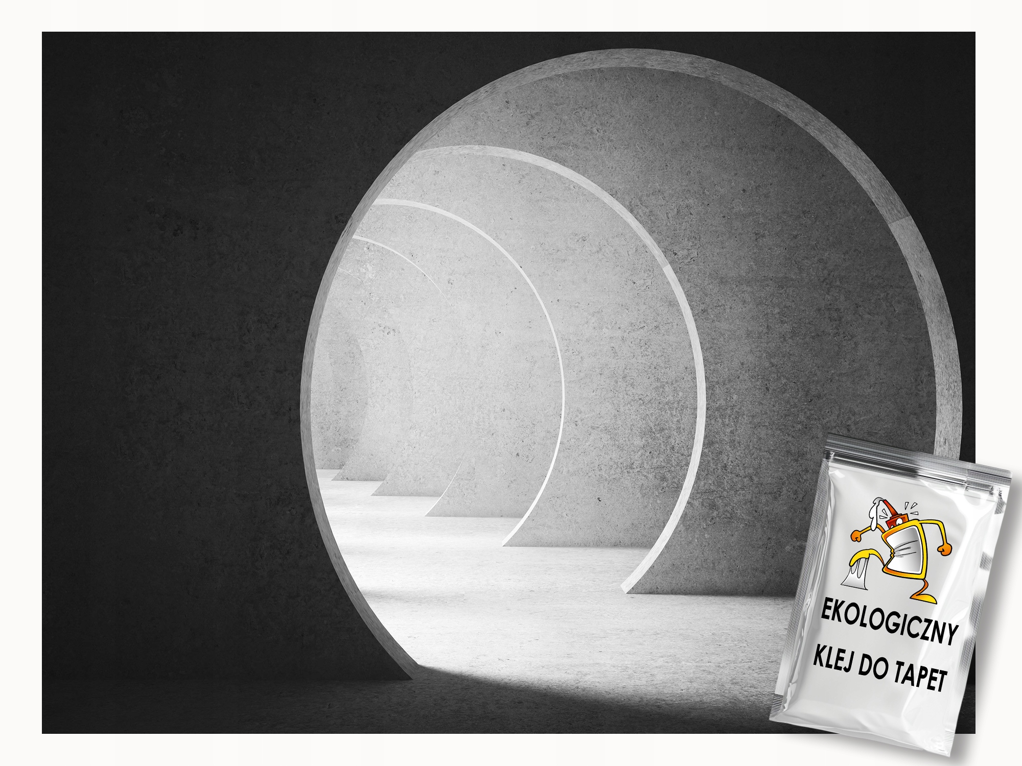Fototapeta Flizelina 3D Tunel Chodba Světlo Beton 350x250 lepidlo