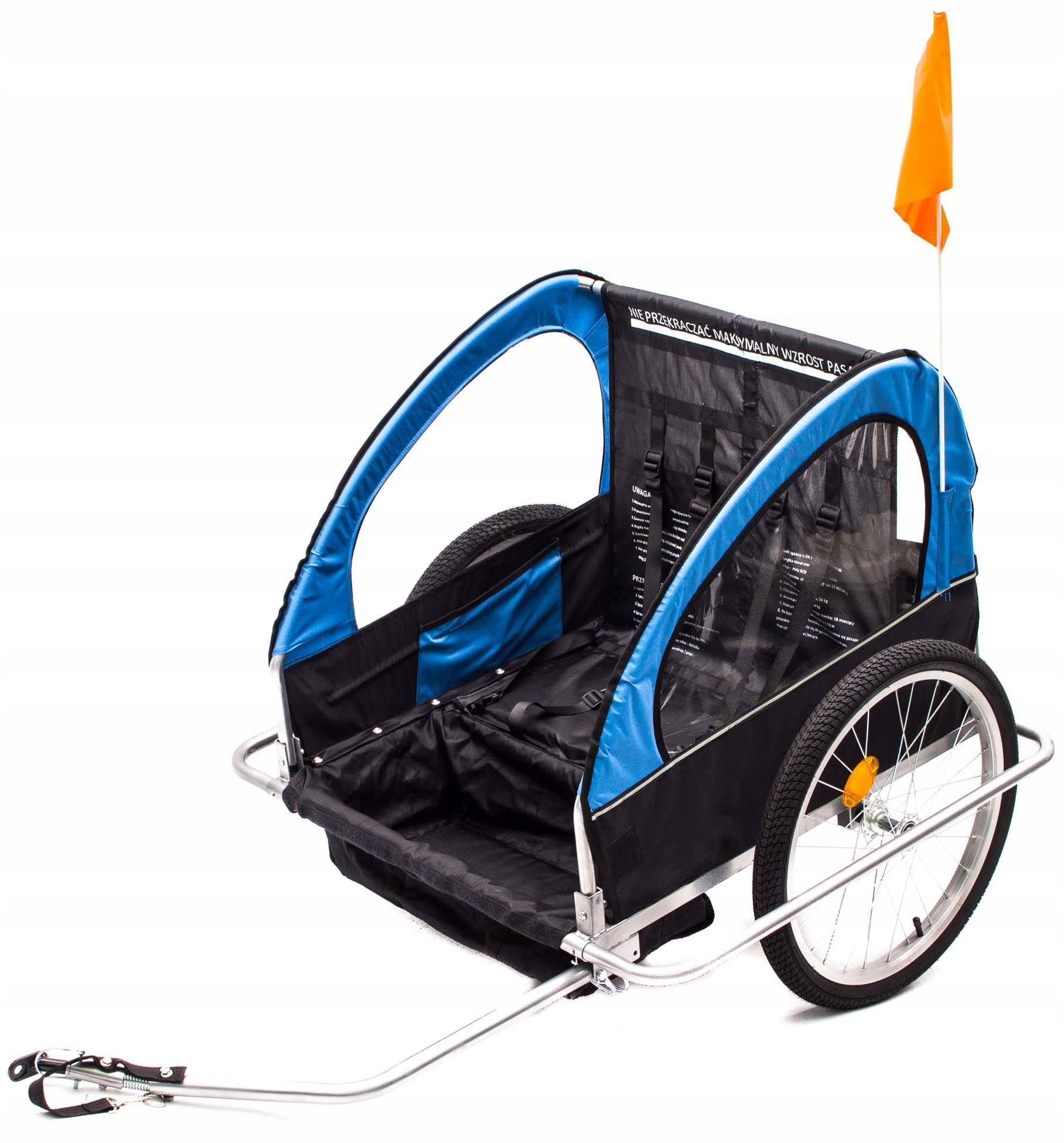 Przyczepka rowerowa dla dzieci niebieska-czarna Voyager BT-004 Vivo