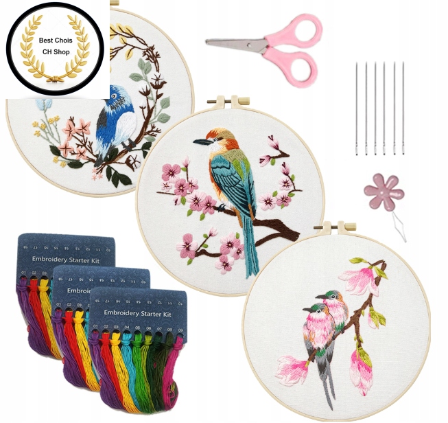 Vyšívací sada hotové vzory (ptáci #1)