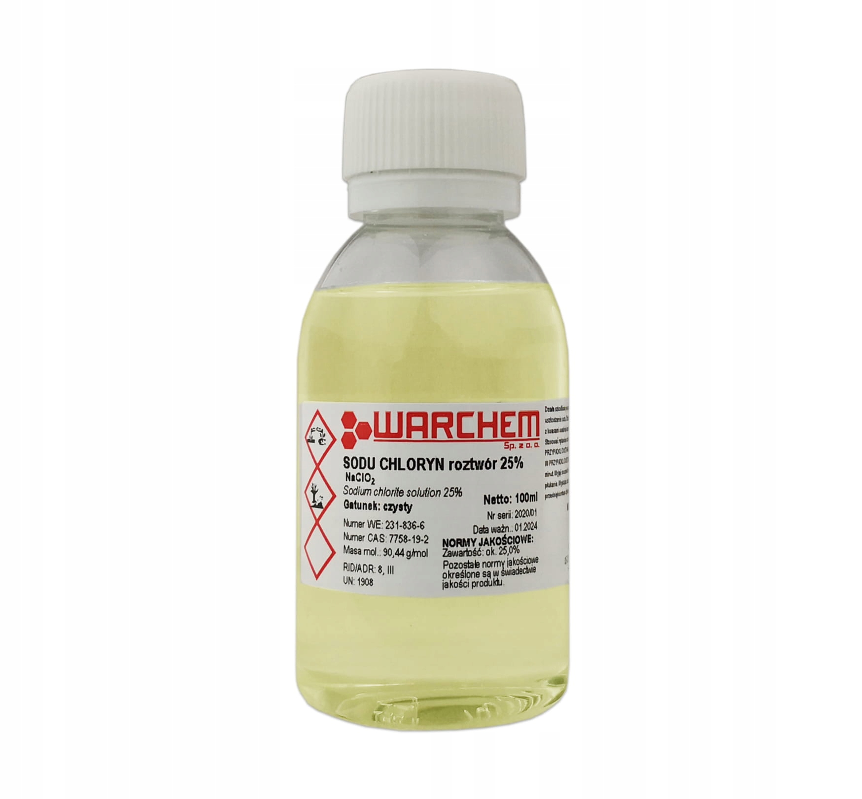 

Chloryn Sodu roztwór 25% czysty 100ml
